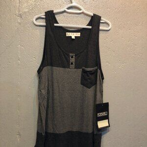 Ezekiel Tank Top Adult Size Medium Gray Cotton Sleeveless Embroidered Pocket (M)